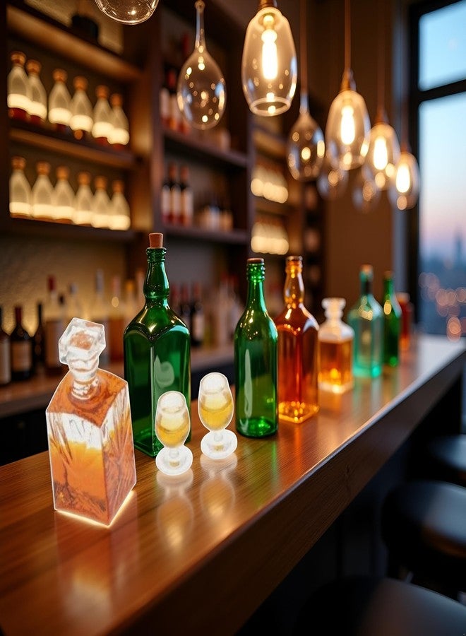 Jizlan 3 Pcs 1:12 Scale Dollhouse Miniature Accessories Whiskey Wine Bottle Bar Model Convenient and Nice Dollhouse Decor - Image 4